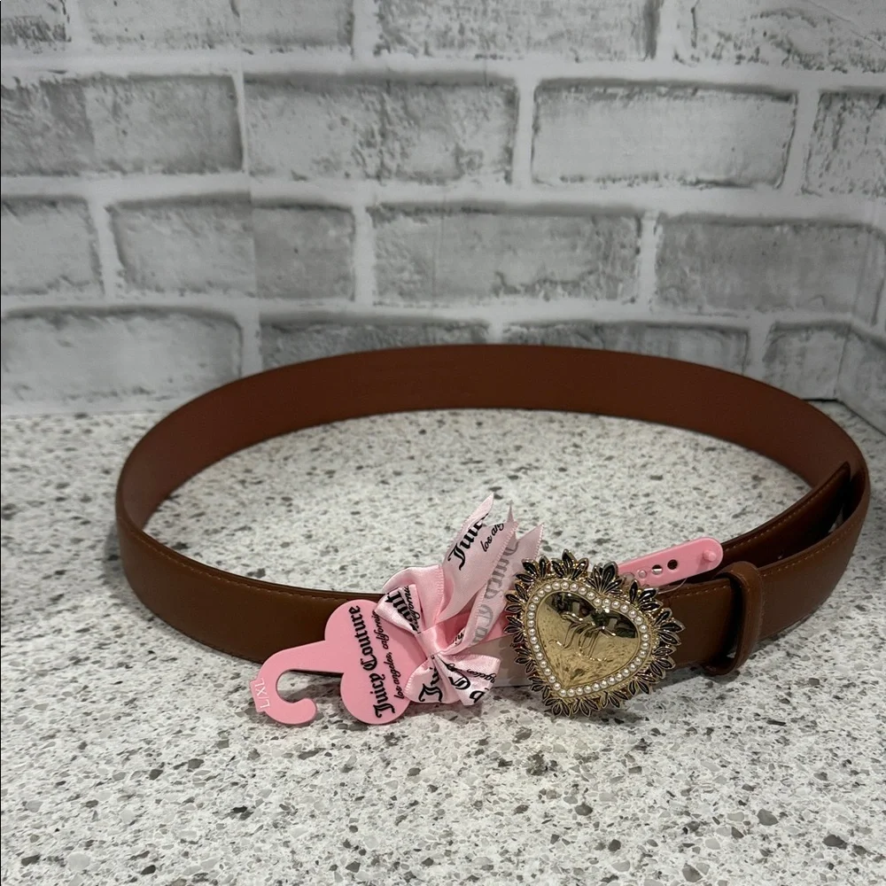 Juicy Couture Brown Belt with Heart Buckle